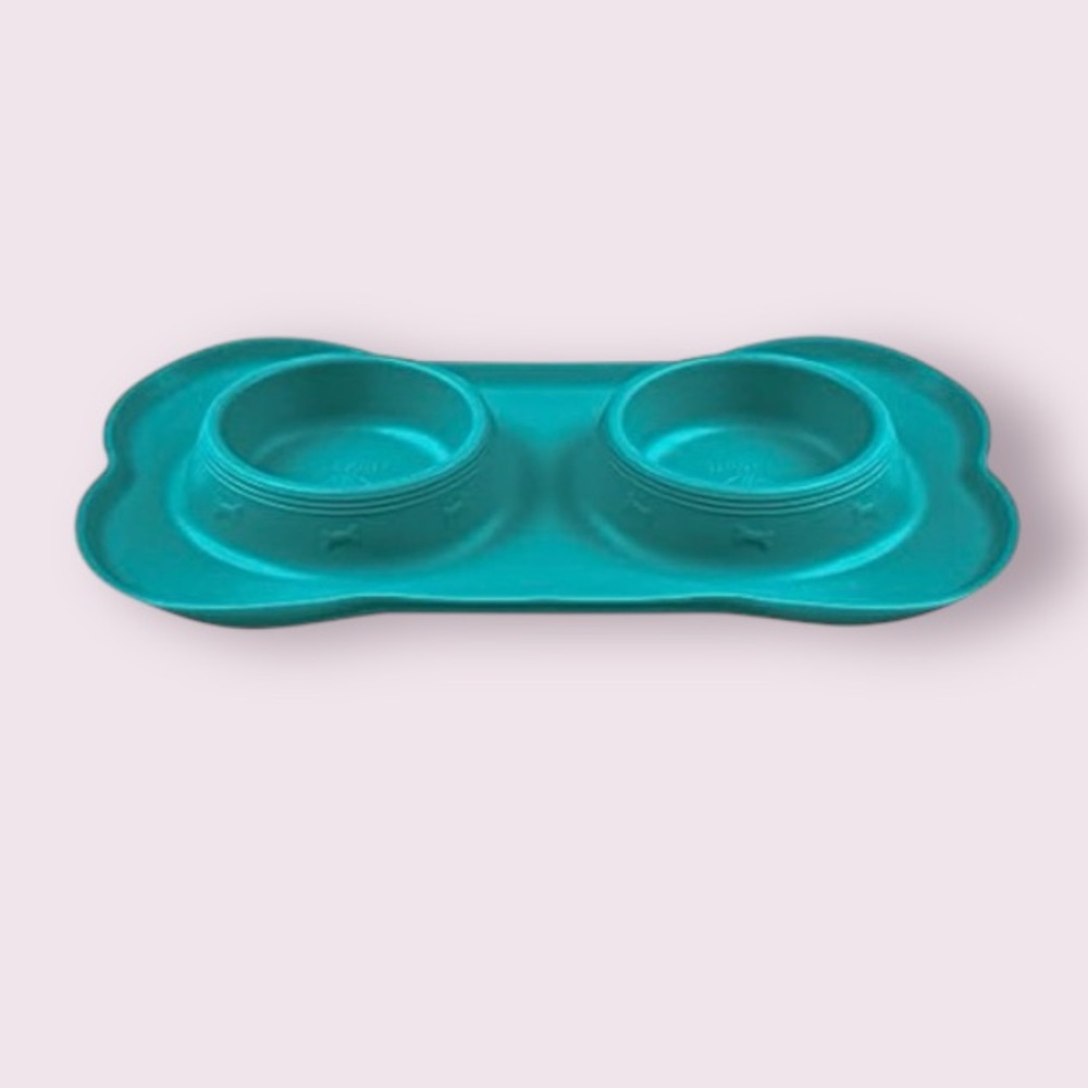 Hubulk Pet No Spill Non-Skid Silicone Mat Food Bowl for Water and Food - Small